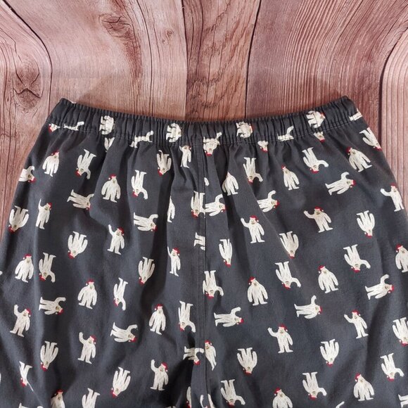 NWT Eddie Bauer Mens Size XL Mr Flannel Sleep Pants Yeti Christmas Hat Holiday - Picture 9 of 16